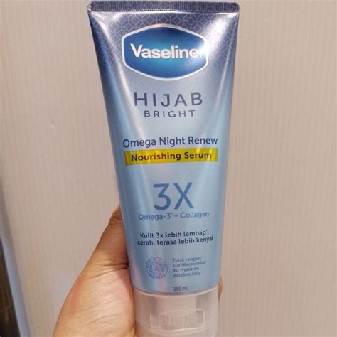 Jual Vaseline Hijab Bright Omega Night Renew Nourishing Serum 180ml