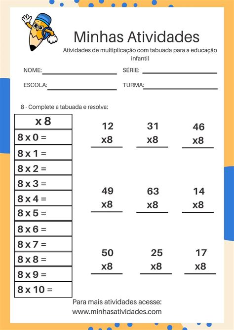 Atividades De Tabuada 5 Ano RETOEDU