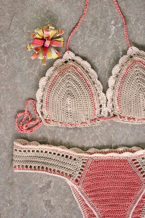 Crochet El Bikin En Traje De Ba O De Crochet De Crema Y Por Marryg Bikini De Ganchillo