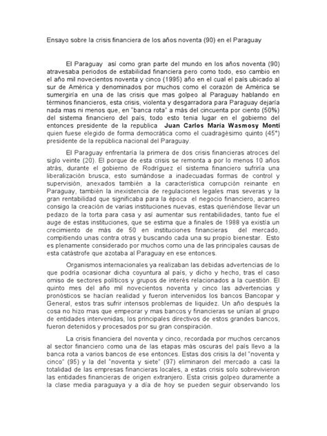 crisis financiera de los   paraguay bancos