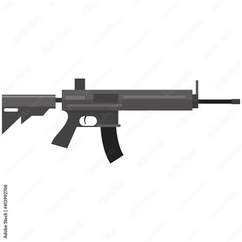 Vector Tactical Assault Rifle Isolated On White Background Stock Vector Adobe Stock