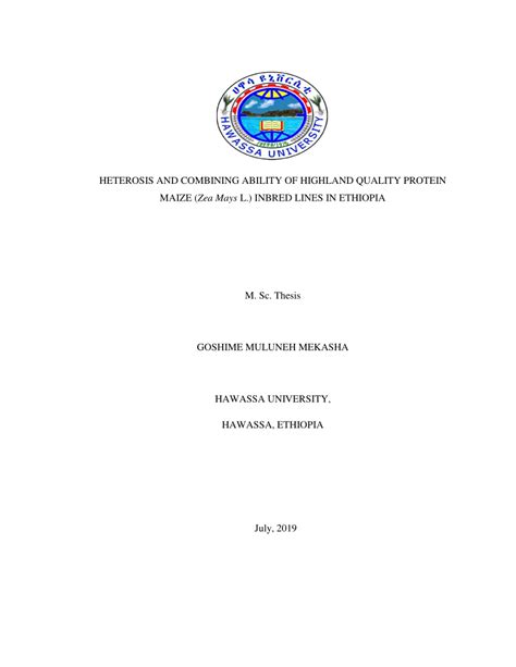 Pdf Heterosis And Combining Ability Of Highland Quality Protein Maize