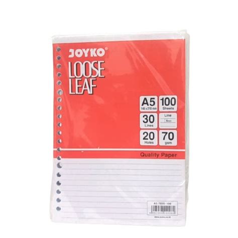 Jual Joyko Loose Leaf A Polos Isi Lembar Kertas Binder A Joyko