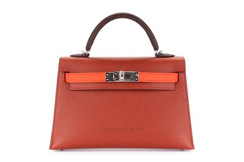 Hermès Tri Colour Verso Mini Kelly ii Rouge Venitien Rose Texas Rouge