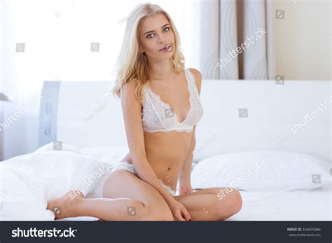 Portrait Beautiful Woman Lingerie Sitting On Stock Photo 326655986 Shutterstock