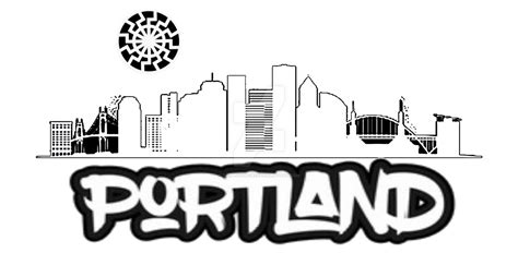 Portland Skyline With Sonnenrad Sun By Origlordbones On Deviantart