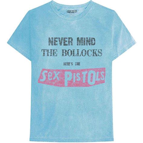 The Sex Pistols Never Mind The Bollocks Distressed Dye Wash Mineral Wash Blue T Shirt