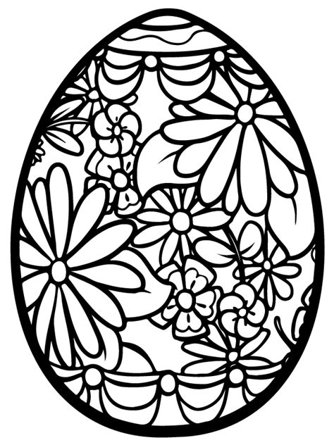 Easter Egg Flower Patterns Coloring Pages