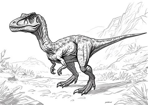 Velociraptor to color Páginas de Dinossauros para colorir