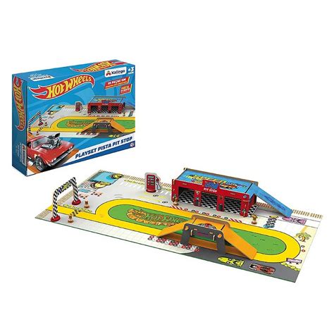 Playset Pista Pit Stop Hot Wheels Xalingo Real Brinquedos