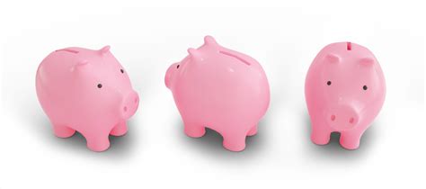 Set Of Pink Piggy Banks Isolated On Transparent Background Savings