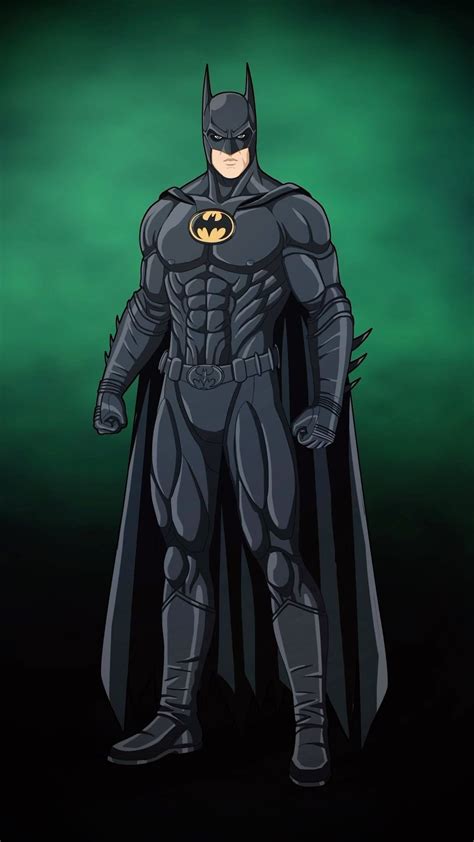 The Batman Standing In Front Of A Green Background