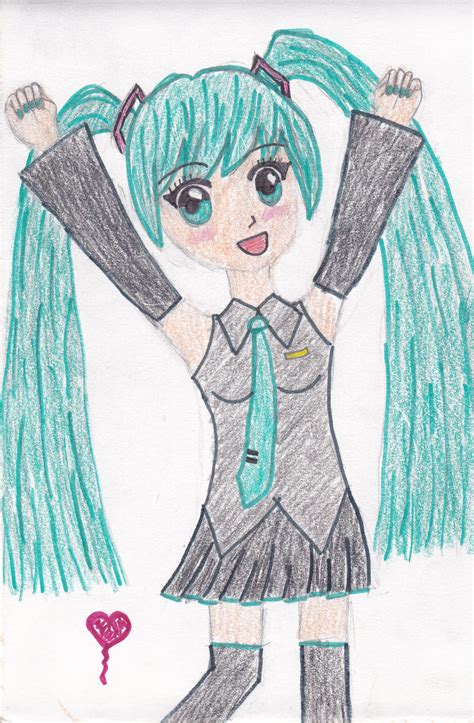 Hatsune Miku Drawing By Zombiequeen143 On Deviantart