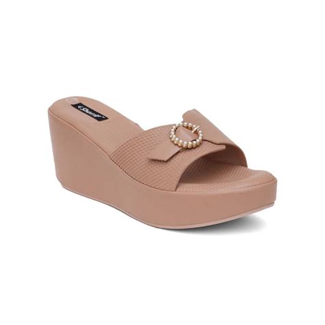 Buy Sherrif Shoes Women Nude Color Wedges Online