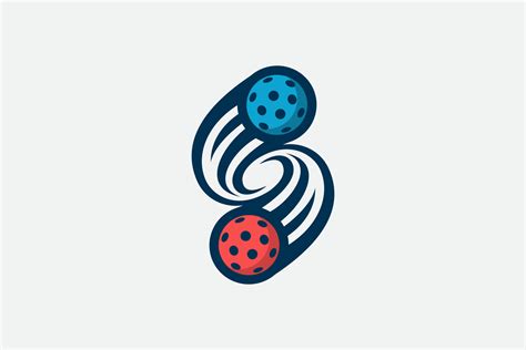 Letter S Pickleball Logo With A Combination Of Two Moving Balls To Form