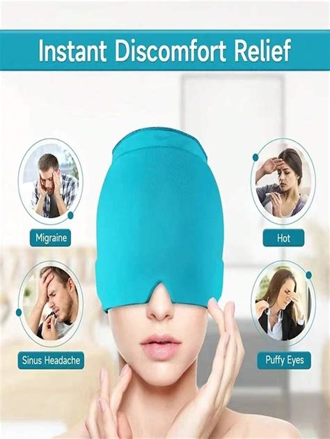 Updated Headache Migraine Relief Cap Gel Hot Cold Therapy Ice Mask Soothes Migraines Tension