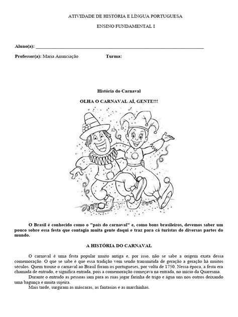 História do Carnaval para Crianças | PDF | Carnaval