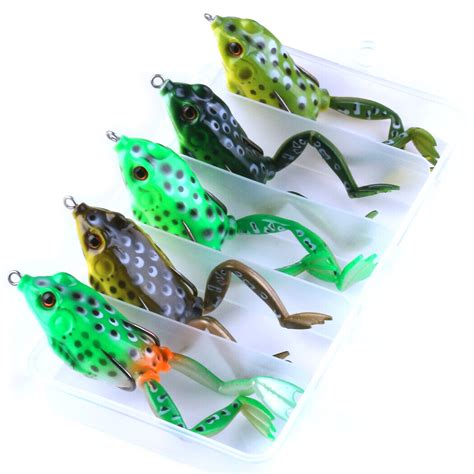 Pcs Box Large Frog Topwater Soft Fishing Lures Bait Bass Crankbaits