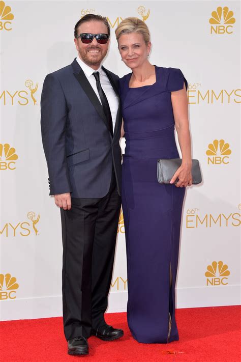 Photo : Ricky Gervais et Jane Fallon lors des 66e Annual Primetime Emmy