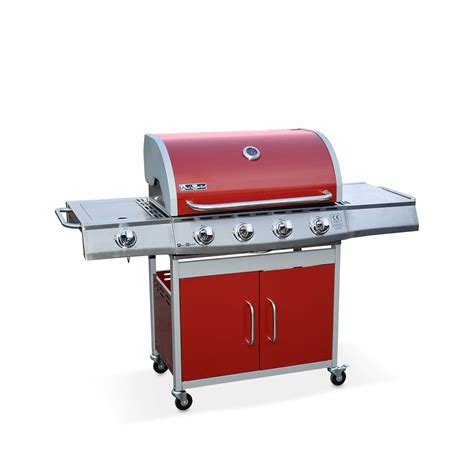 Barbecue gaz inox 17kW Richelieu Rouge Barbecue 5 brûleurs dont 1