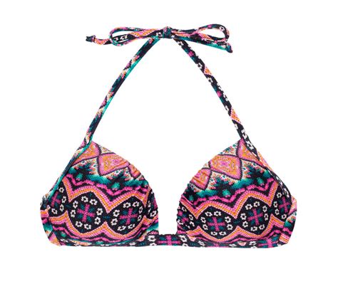 Rosa Festes Push Up Oberteil Mit Ethnomuster Soutien New Ethnic Borboleta Bikini Brasil Shop