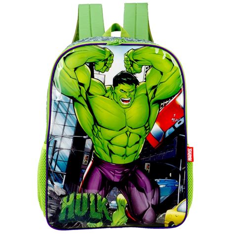 Mochila Escolar Infantil De Costas Incr Vel Hulk Luxcel No Shoptime