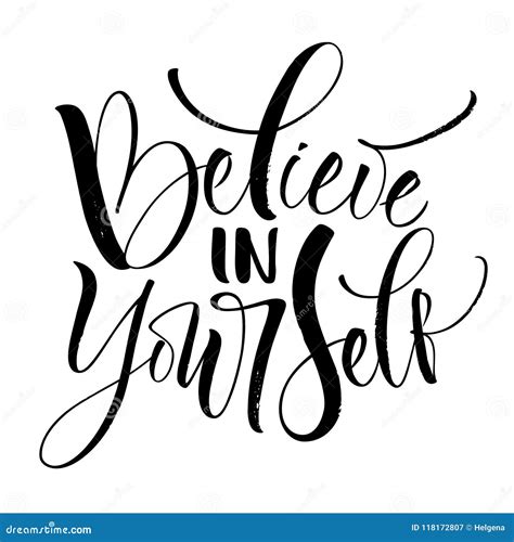 Believe In Yourself Lettering Stock Vector Illustration Of Doodle