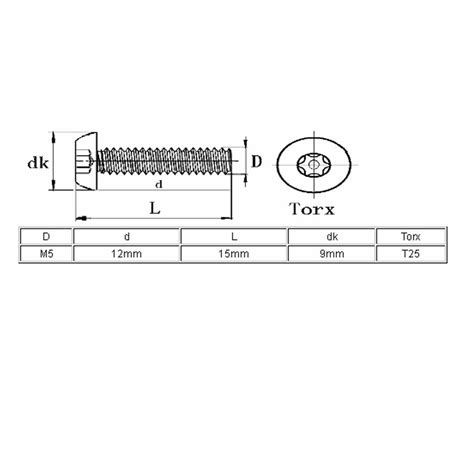 M X Mm Stainless Steel Button Head Torx Security Tamper Proof