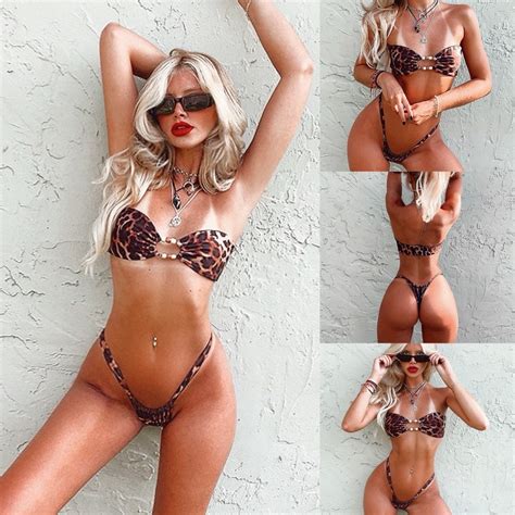 Cheetah Print Bikini Set Etsy
