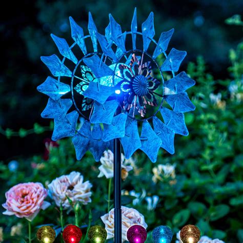 Solar Wind Spinner New Azure Cm Inches Multi Color Seasonal Led