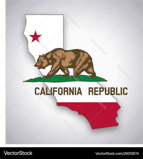 California ca flag in state map Royalty Free Vector Image