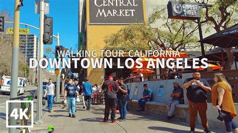 K Walking Downtown Los Angeles Dtla Hill Street California Usa