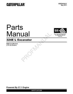 Caterpillar Cat 324e L Excavator Parts Catalog Manual Ebay