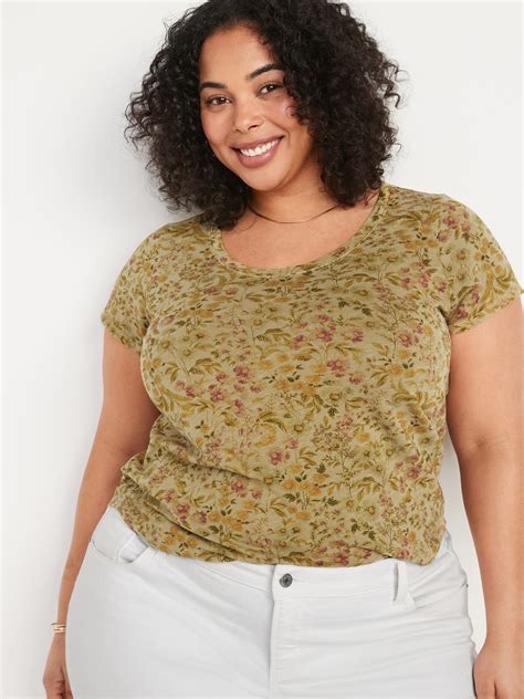 EveryWear Overdyed Floral Print Scoop Neck T Shirt For Women Old Navy