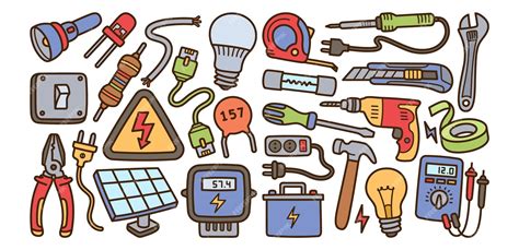 Premium Vector Electric Tools Doodle Illustration