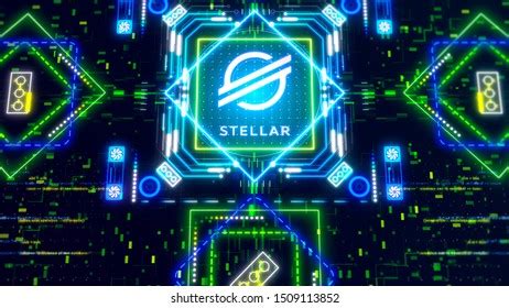 stellar blockchain platform symbol  render stock illustration