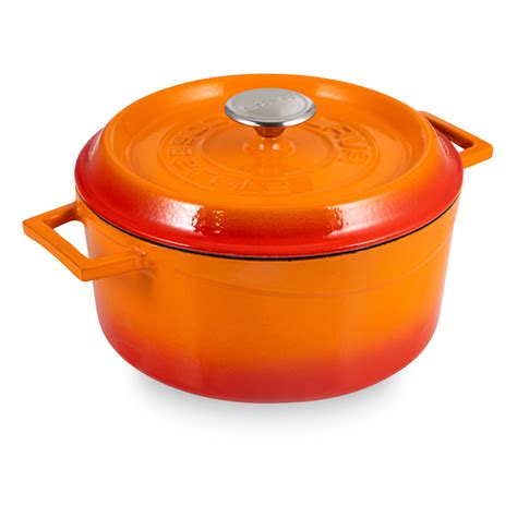 Кастрюля с крышкой LAVA d16 см, 1,3 л, чугун, оранжевая - купить за ...