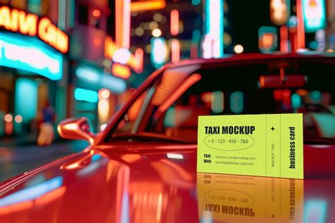 Premium Psd Taxi Service Business Card Mock Up Design