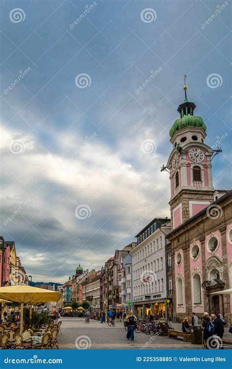 View Of Streets And Typical Tyrolean Architecture In Innsbruck Austria