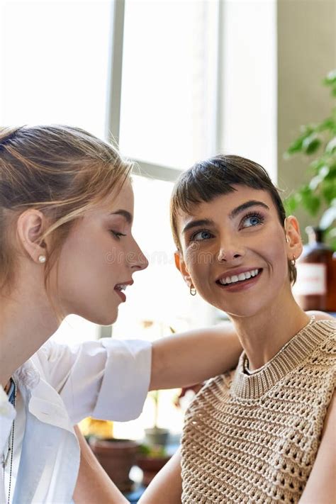 A Loving Lesbian Couple Immersed In Stock Photo Image Of Creating Arty 316138712