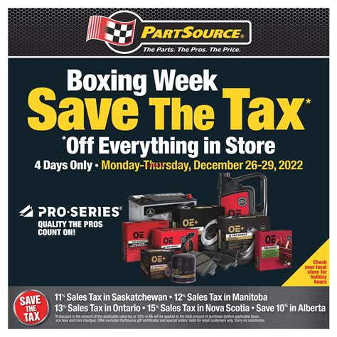 Partsource Boxing Week Flyer December To