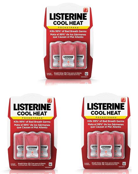 Listerine Cool Heat Pocketpaks Breath Strips For Oral Care Kills Bad