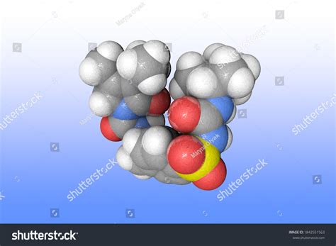 Molecular Structure Glimepiride Atoms Represented Spheres Stock