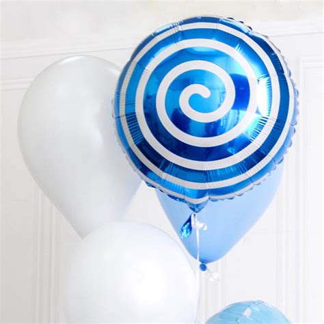 Foil Balloon 18 45cmd Round Lollipop Blue