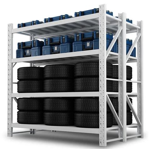 Galvanized Foldable Stackable Commercial Storage Tire Rack Metal