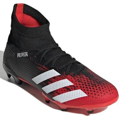 Czarno Czerwone Buty Pi Karskie Korki Adidas Predator Fg Ee