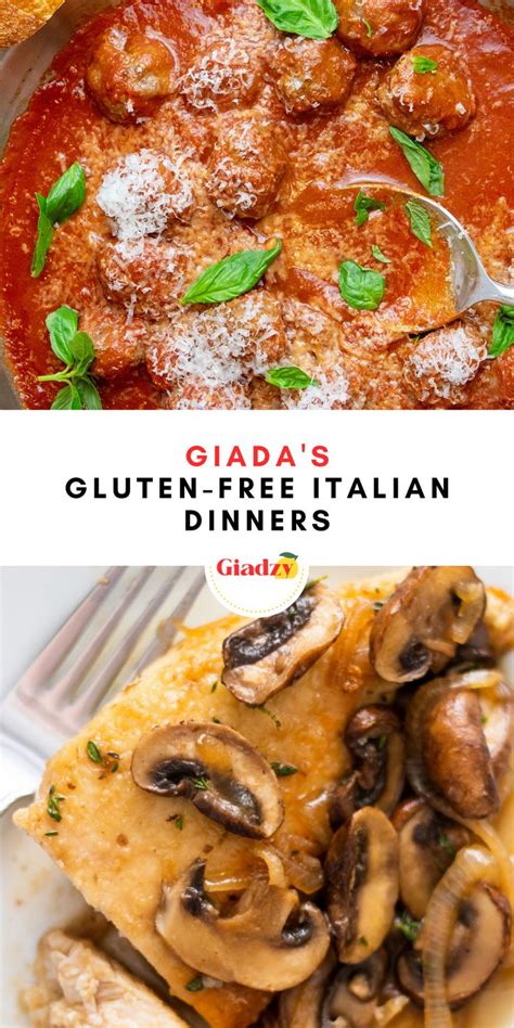 Two Plates With Different Types Of Food And The Words Glada S Gluten Free Italian Dinners