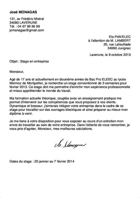 Exemple De Lettre De Motivation Pour Un Stage