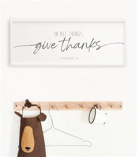 Bible Verse Wall Art In All Things Give Thanks Sign Wooden Etsy