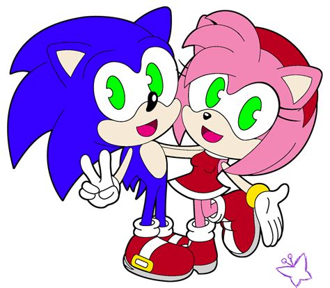 Sonic And Amy lineart color by MintStarMari on DeviantArt